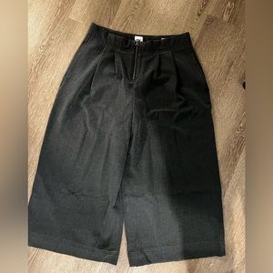 Wide leg cropped dress pants